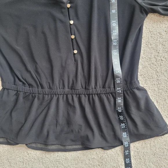 WHBM Long Sleeve Cinch Waist Button Front Blouse Size S - Picture 9 of 10